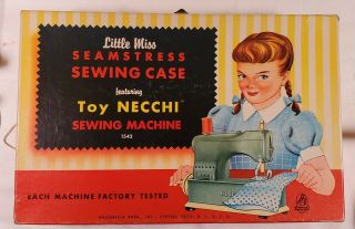 Vntg Hasbro Sewing Set Toy Necchi Sewing Machine Box (w31)