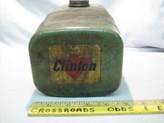 Vintage Clinton Gas Engine Fuel Gas Tank Antique Old Decal