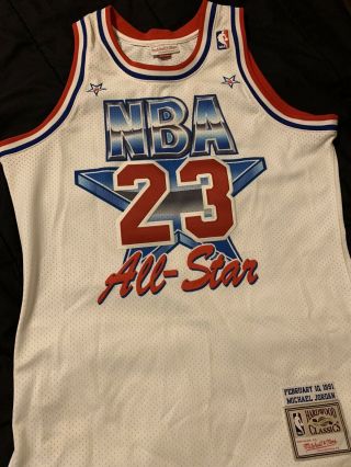 100 Authentic Michael Jordan Mitchell Ness 1991 All Star Jersey Size 40 M Mens
