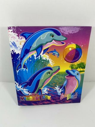 Lisa Frank Vintage Surfing Dolphins My Memory Book 3 Metal Ring School Binder