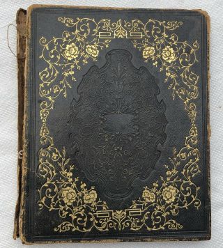 Antique 1840s - 1870s Vtg Autograph Poetry Art Book Album Westford,  Vt J.  C.  Riker