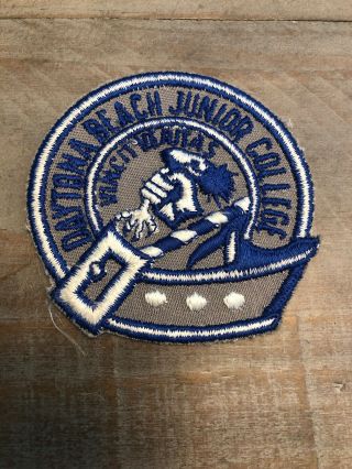 Daytona Beach Junior College Blue Grey Vintage Old Clothing Sew On Patch