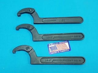 You Get All 3 - Vintage Proamerica 9101 Adjustable Spanner Wrenches 3/4 " To 2 "