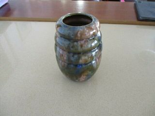 Vintage Regal Mashman 18cm Tall Beehive Drip Glaze Vase