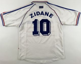 France 10 Zinedine Zidane World Cup 1998 Away White Shirt Adidas Jersey Maillot