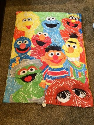 Sesame Street Baby Blanket Crib & Plushes Big Bird Grover Cookie Oscar Elmo Vtg