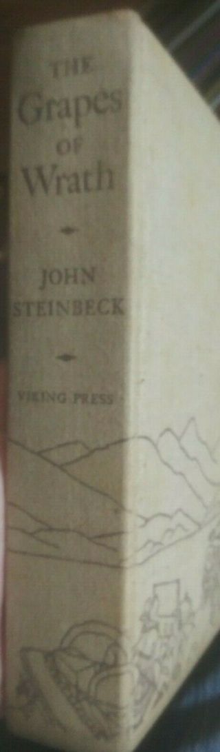 The Grapes of Wrath by John Steinbeck,  HCDJ 1st ed,  6th printing,  Viking 1939 3