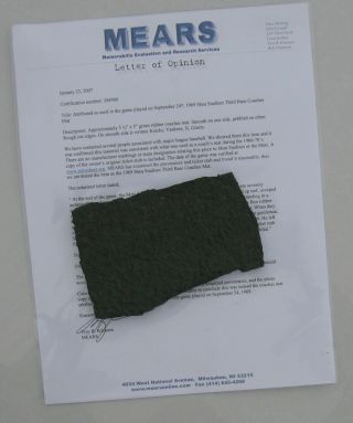 Piece Of Shea Stadium 3rd Base Coaches Box September 24th,  1969 Mears Certified