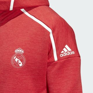 adidas Real Madrid FC 2018 - 2019 Limited Edt Zone ZNE Hooded Jacket Red White 2