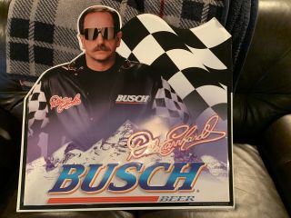 Dale Earnhardt Busch Beer Metal Sign,  30 X 29