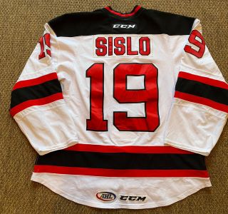 Albany Devils Mike Sislo Game Worn Ahl Ccm Autographed Hockey Jersey Mens 56