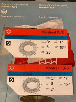 3 Programs 1976 MONTREAL OLYMPICS Opening/Closing Ceremony Gymnastics,  Tickets 2