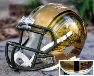 Notre Dame 2016 Basilica Shamrock Series Custom Riddell Mini Football Helmet