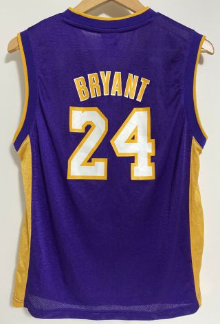 Kobe Bryant Authentic Adidas Los Angeles Lakers Swingman Jersey Youth Large 24