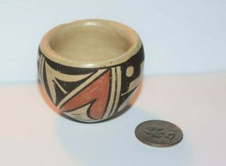 Vintage Hopi Indian Pottery Pot Bowl Bessie Namoki Native American Mini 1