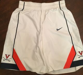 Virginia Uva Cavaliers Basketball Game Worn White Nike Shorts 40,  2 Length