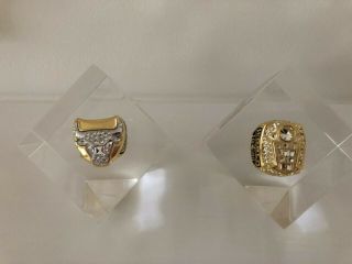 96 - 97 And 98 Chicago Bulls Nba Finals World Championship Rings In Lucite Jostens