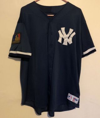 Vintage York Yankees 125th Anniversary Mesh Majestic Jersey Mlb Size Large