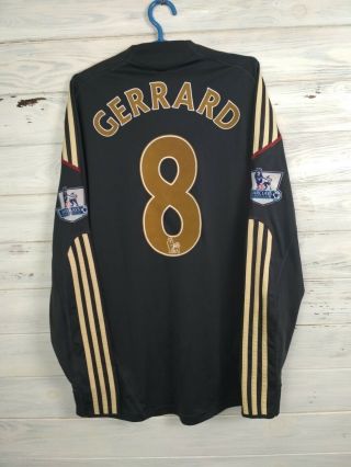 Gerrard Liverpool Jersey 2009 2010 Away M Long Sleeve Shirt Football Adidas