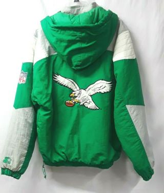 Philadelphia Eagles Nfl Pro Line Starter Jacket W/ Hood & Pouch Medium