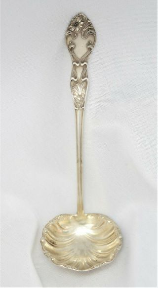 Vtg Antique 1902 Art Nouveau Sterling Silver Sauce Gravy Ladle Spoon 5 " L