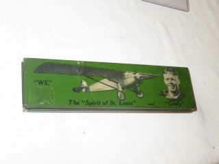 Vintage Airplane Charles Lindbergh Spirit Of St.  Louis Wallace Co Tin Pencil Box