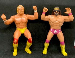 Wwe Wwf Vintage Toys Titan Sports Macho Man Randy Savage 1986 & Hulk Hogan 1984