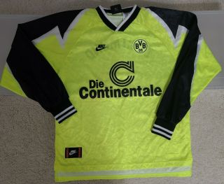 Borussia Dortmund 1995 1996 Nike Football Soccer Shirt Jersey Kit (xl) Ls