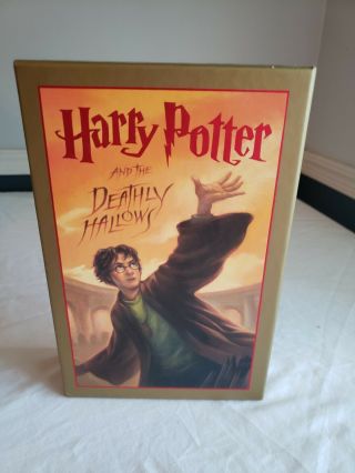 Signed J.  K.  Rowling Harry Potter And The Deathly Hallows 1st Slip Case Deluxe E