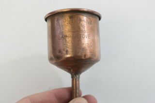 Vintage Coleman Copper No.  0 Filter Funnel Coleman Lamp & Stove Co Lantern - A6