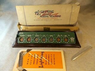 Vintage Lightning Portable Adding Machine Wt Documentation