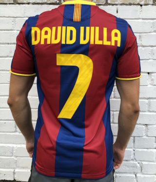 Fc Barcelona 2010/2011 Home Football Jersey Camiseta Soccer Shirt 7 David Villa