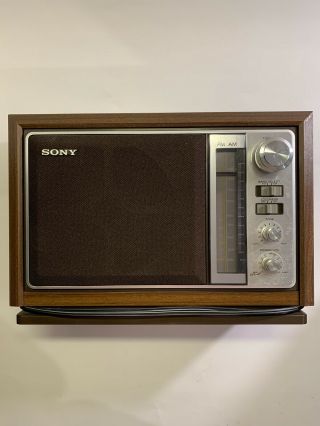 Vintage Sony Am/fm Radio Model Icf - 9740w 2 Bands -