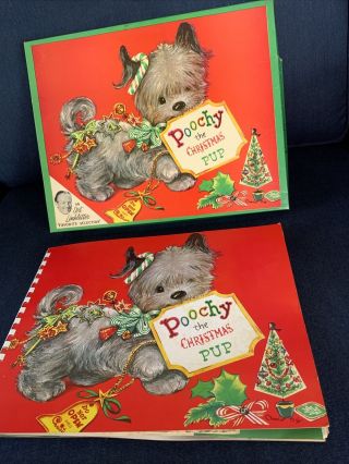 Poochy The Christmas Pup Pop Up Book With Tin Toys By Beth Vardon 1950’s