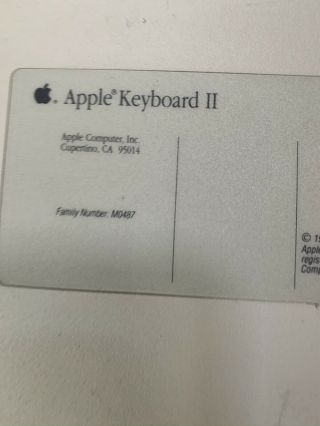 Vintage Apple M0487 Keyboard Ii For Macintosh Or Apple Iigs