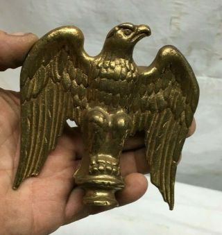 Vintage American Eagle Brass Finial Flag Pole Topper 4in