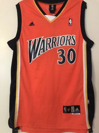 2009 Stephen Curry Adidas Golden State Warriors Rc Rookie Orange Jersey Size L