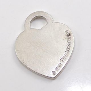 Vintage Return To Tiffany & Co Sterling Silver Heart Love Tag Pendant Charm Lfd3
