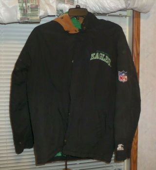 Vintage Starter Nfl Football Philadelphia Eagles Zip Up Hooded Jacket Size M