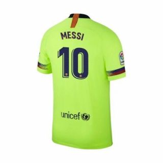 Nike Fc Barcelona 2018 - 2019 Messi 10 Away Soccer Jersey Volt Yellow