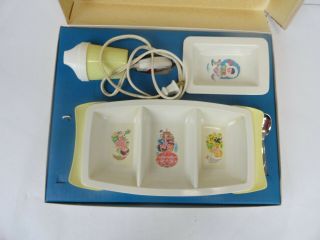 Ge Heat N Serve Baby Dish Feeding And Training Set Vintage Made In Usa