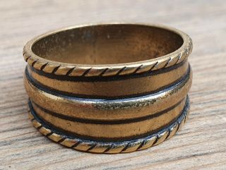 Vintage Finnish Kalevala Koru Middle Ages Viking Style Bronze Ring Borje Rajalin