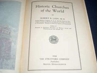 1926 HISTORIC CHURCHES OF THE WORLD BOOK BY ROBERT B.  LUDY - POSTCARD - KD 1893 3