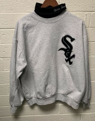 Vtg 90’s Chicago White Sox Majestic Turtleneck Sweatshirt Size Xl Made Usa