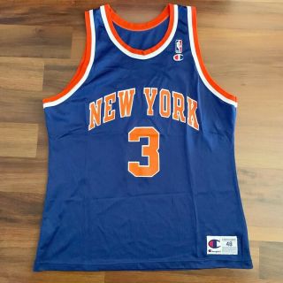 Vintage John Starks Champion York Knicks Jersey 3 Nba Mens Size 48