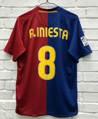 Fc Barcelona 2008/2009 Home Football Jersey Camiseta Soccer Shirt 8 A.  Iniesta