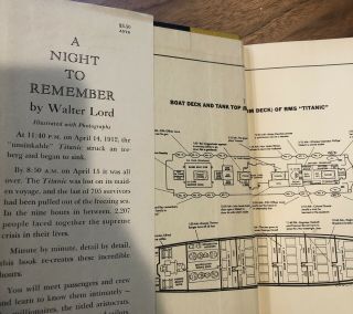 A Night to Remember,  Walter Lord,  1955 1st Edition - TITANIC STORY - VINTAGE 3
