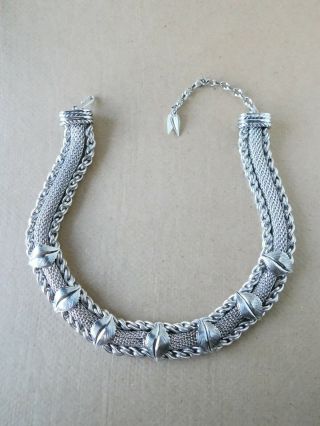Vintage Whiting And Davis Chunky Silver Toned Necklace