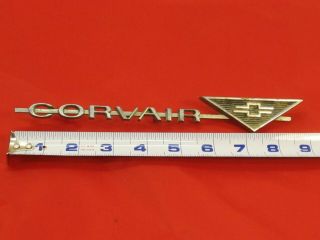 Vintage Chevrolet Corvair Emblem Metal Trim Badge Ornament Script