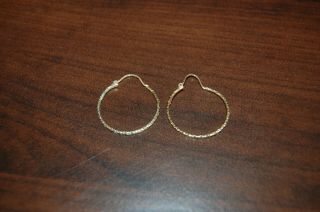 Lovely Vintage 9ct Gold Hoop Earrings - 1.  5 Grams